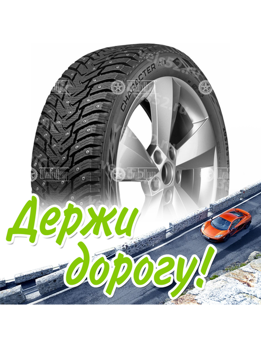 Шина 195/55R16 91T Xl Ikon Tyres Character Ice 8 Шип Зимняя для легкого авто и кроссоверов